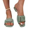 Fashion 2025 Women's Summer Comfortable Low Heels for Outdoor Wear Slippers Luxury Designer Women Slip on Square Toe Party Sandals