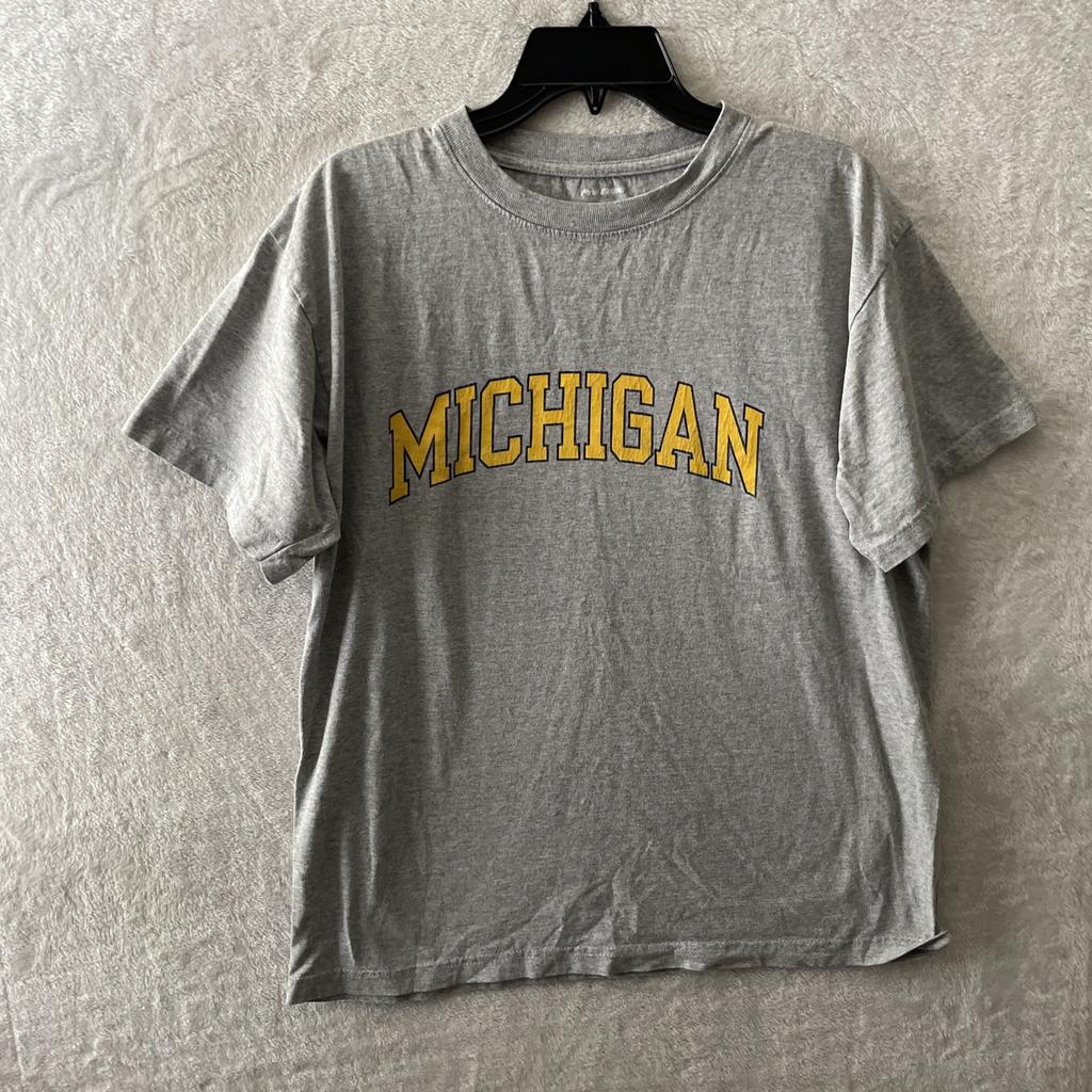 T-shirt da uomo Pro Edge Grigia Grafica Michigan Taglia L Cotone Manica Corta Girocollo