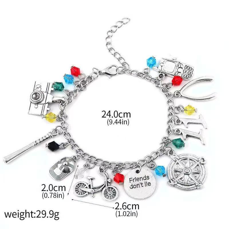 Seltsamer ABXYZ Metallplaketten Schlüsselanhänger Autoschlüsselanhänger Taschenanhänger Armband Halloween Cosplay Schmuck für Damen und Herren