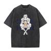 Washed Vintage Anime Hunter X Hunter Hyskoa Graphic T-shirt Men Women Cartoon Manga Harajuku T Shirt Man High Quality Streetwear