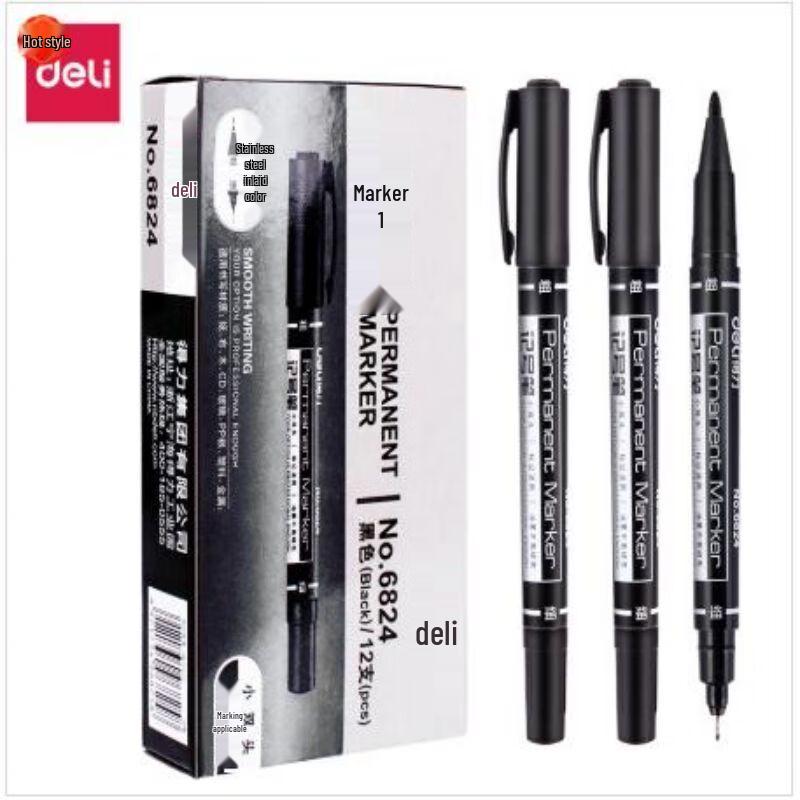 Deli 6824 Dual-Tip Oil-Based Marker Pen