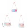 Kids Pink Butterfly Pattern Polyester Fluffy Shoulder Bag For School And Outings