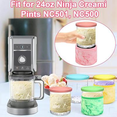 4 Stück Neopren-Eiscreme-Hülsenhalter, Löffelhalter, Isolatoren, Sahne-Sorbet-Hülsen-Zubehör für 24 oz