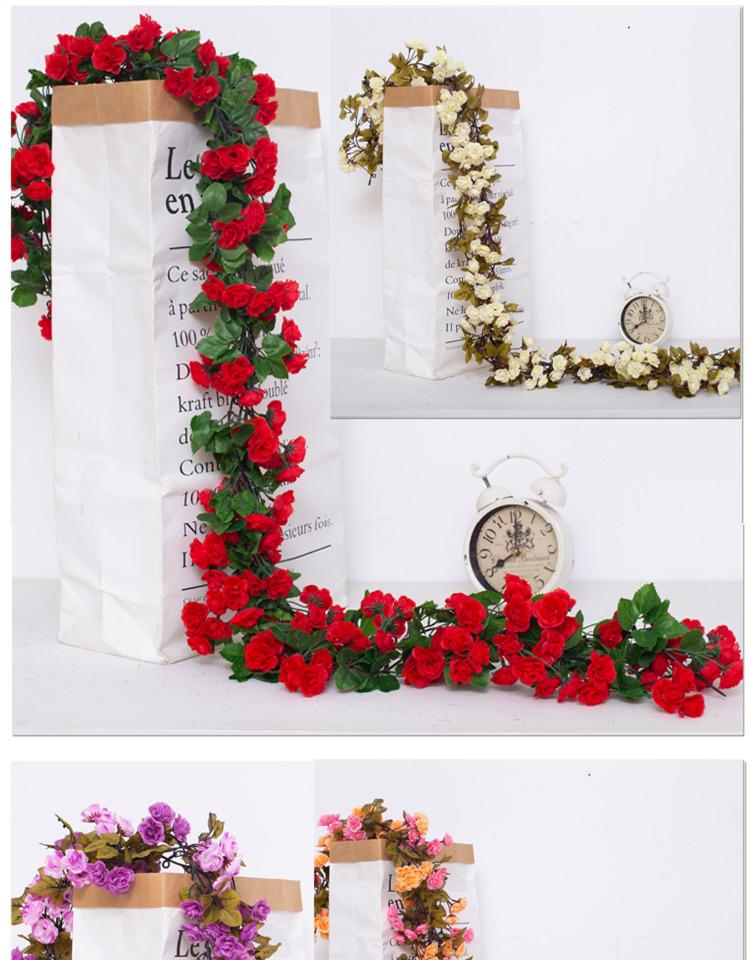 Artificial Rattan Rose Vine for Ceiling & Wall Decor - Wedding & Pipe Covering