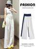 Women's Korean Style Loose Wide-Leg White Pants, Spring 2026 High-Waisted Straight-Leg Design