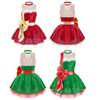 Girls Shiny Sequin Sleeveless Bowknot Ballet Skirted Costumes Tango Samba Christmas Dance Dress