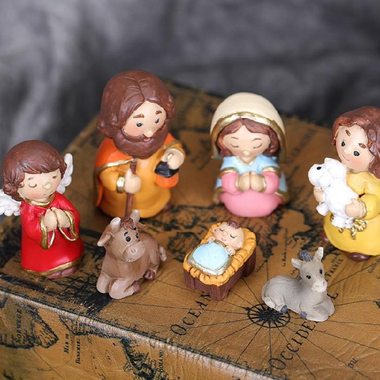Christmas Manger Decoration Set Cartoon Jesus Holy Bedroom Living Room Decor