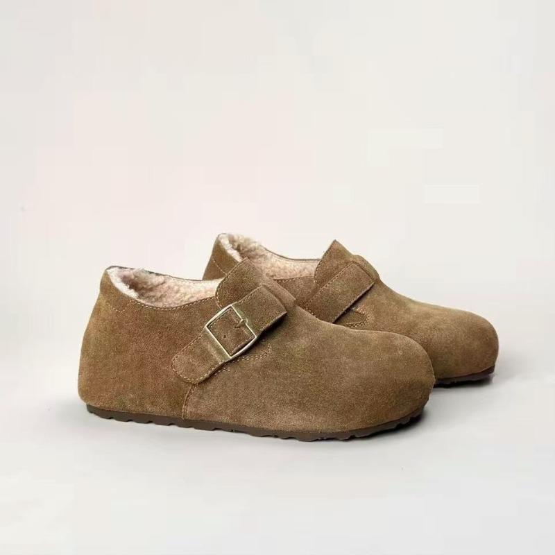 Height-increasing Soft Leather Velcro Shoes with Fleece Single Shoes Are Versatile and Warm Cotton Shoes for Women