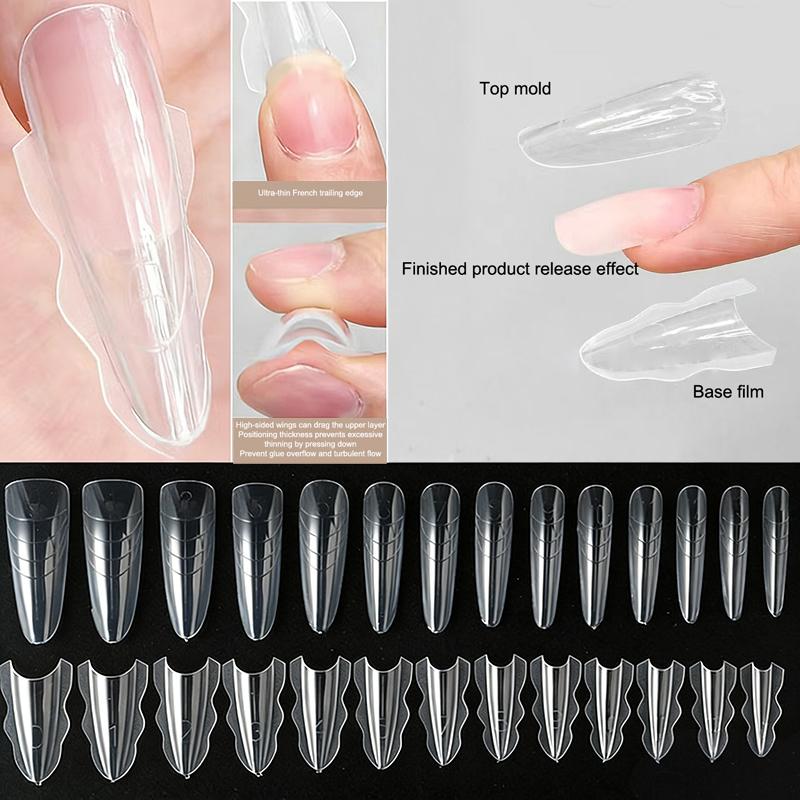 60Pcs Sandwich Nails Forms Nail Mold for Quick Nails Extension Plastic Nail Form Tools for Beginners Professionals Women