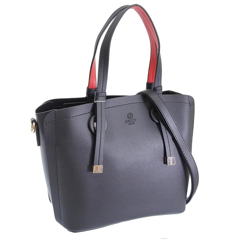 

[Rinle] bag ladies tote bag shoulder bag handbag 2WAY front pocket work bag Shoulder bag simple D.KELLY