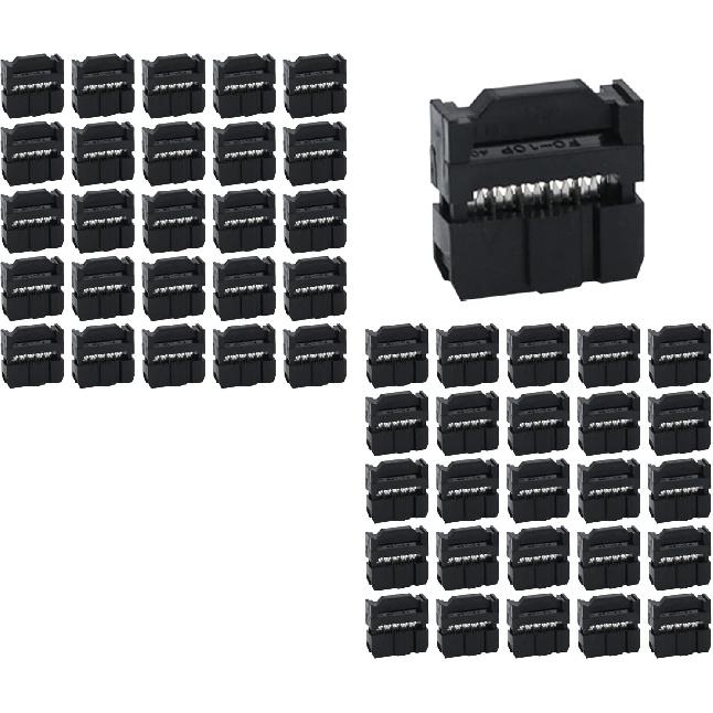 Antrader FC-10P IDC 2.54mm Pitch Connector Female Header JTAG ISP Socket 50-Pack