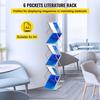 Literature Rack, 6 Pockets, Pop up Aluminum Magazine Rack, Lightweight Catalog Holder Stand w/ Carrying Bag for Living Room, Hotel, Trade Show,