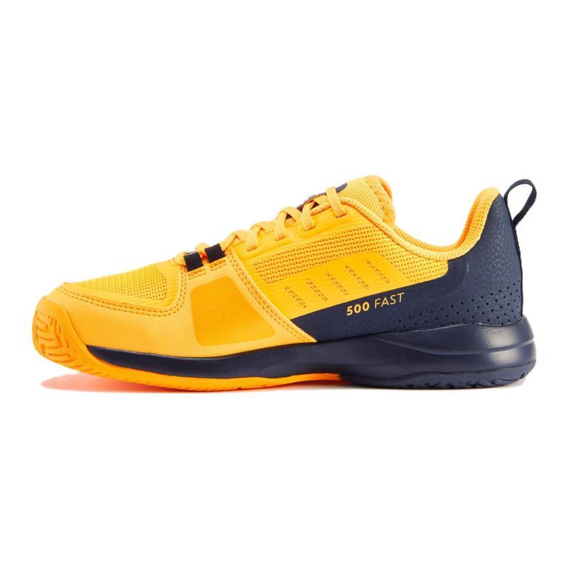 DECATHLON TS500 FAST Comfort Shock Abrasion Resistant Low Top Trainers Fluorescent Yellow Kids