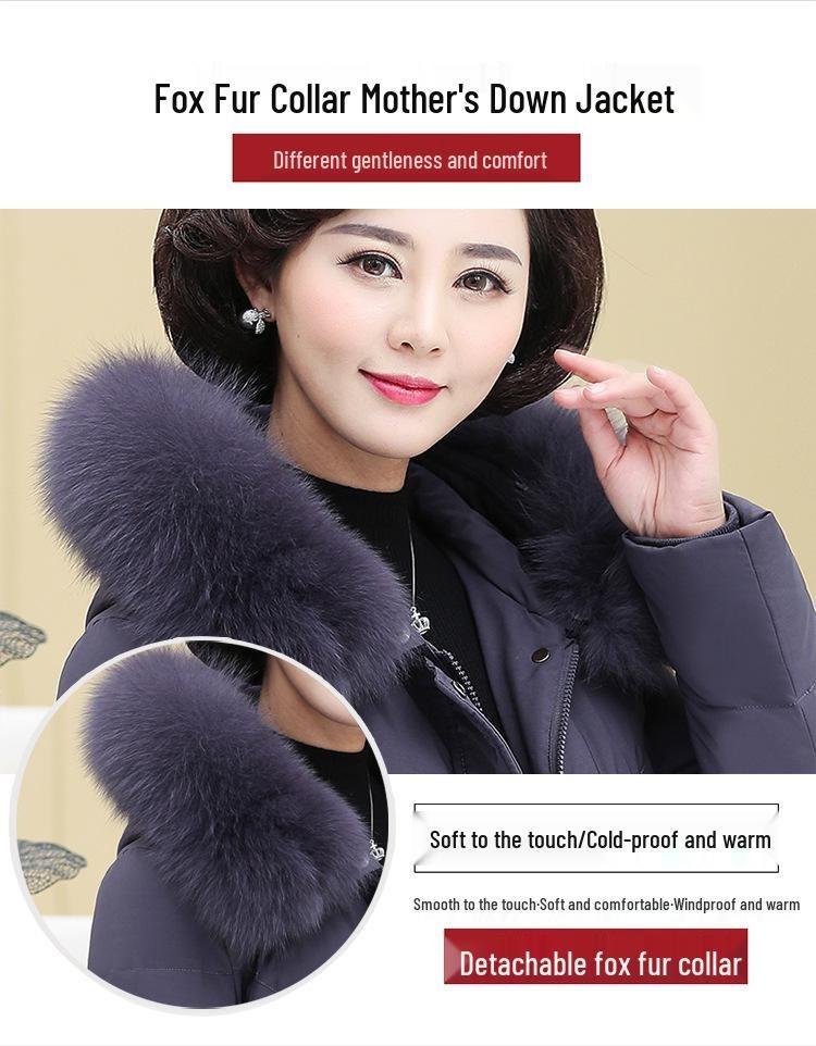 2024 Winter Down Jacket Women Plus Size Fur Collar Fashionable Warm Thickened Mother Trend
