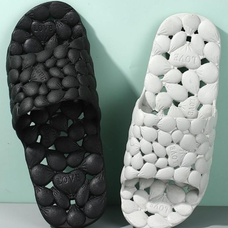 Thick-bottomed cool slippers women's new summer home bath non-slip indoor soft bathroom leakage does not stink feet plastic slippers men