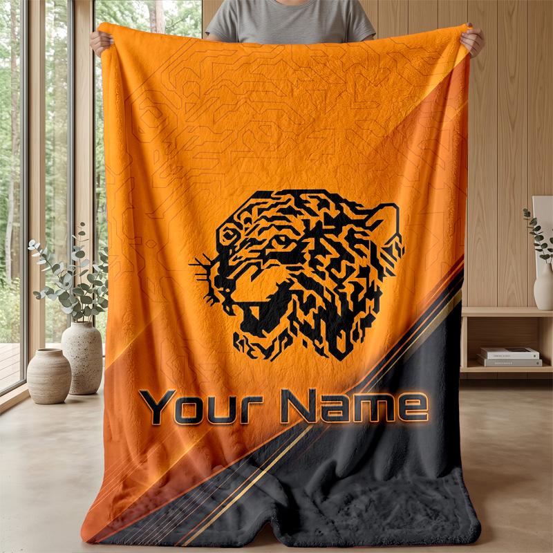 Couverture Plaid Personnalisée Hull FC Imprimez Votre Nom Texte Couverture Douce Chaude Cadeau de Fête