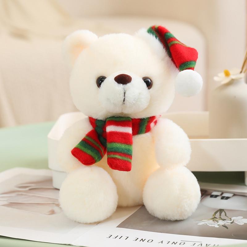 Lovely Cartoon Christmas Scarf Bear Penguin Soft Stuffed Elk Teddy Bear Doll Plush Toy Decoration Girl Boy Kids Christmas Gift