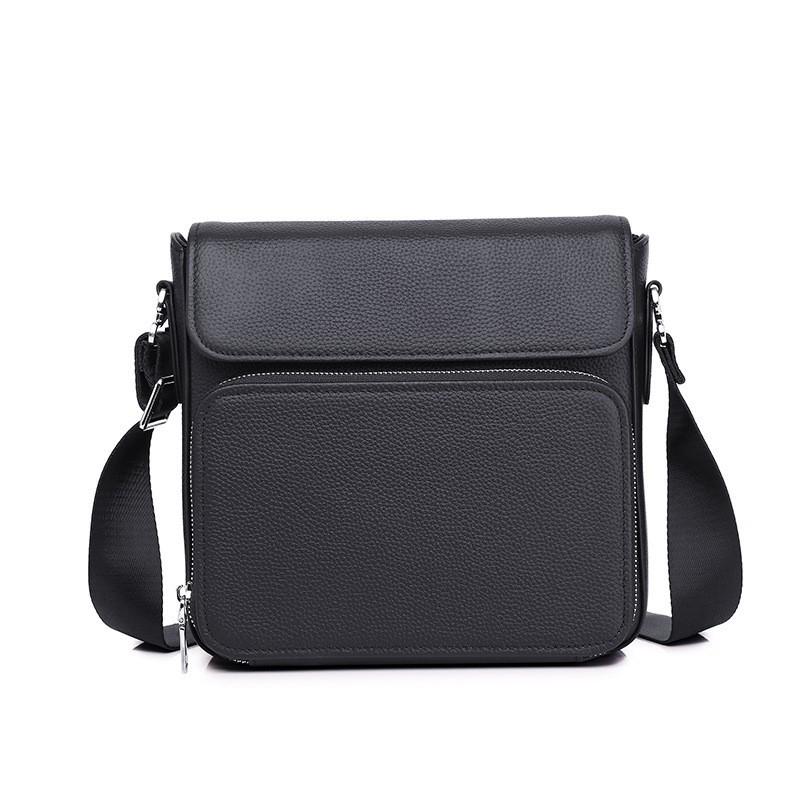 Large Capacity Shoulder Bag Men s Leather Fashionable Simple Commuting Business Casual Retro High-end Feeling Crossbody Men