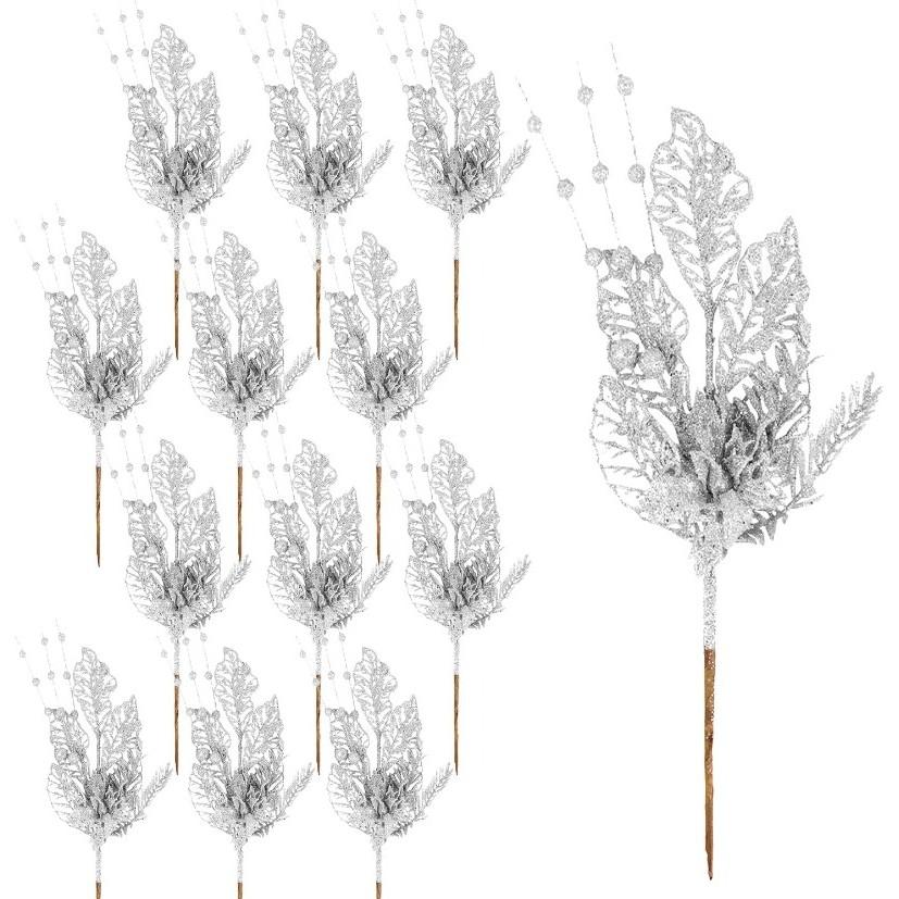 1Pc Glitter Artificial Berries Stems Christmas Decoration Xmas for Home Decor New Year Christmas Tree Wreath Ornaments Accessory