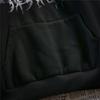S~3XL Harajuku Gothic Hoodies Women Men Black Sweatwear Top Street Hip-hop Dark Black Hooded Sweater Women Thin Loose Long-sleeved Top