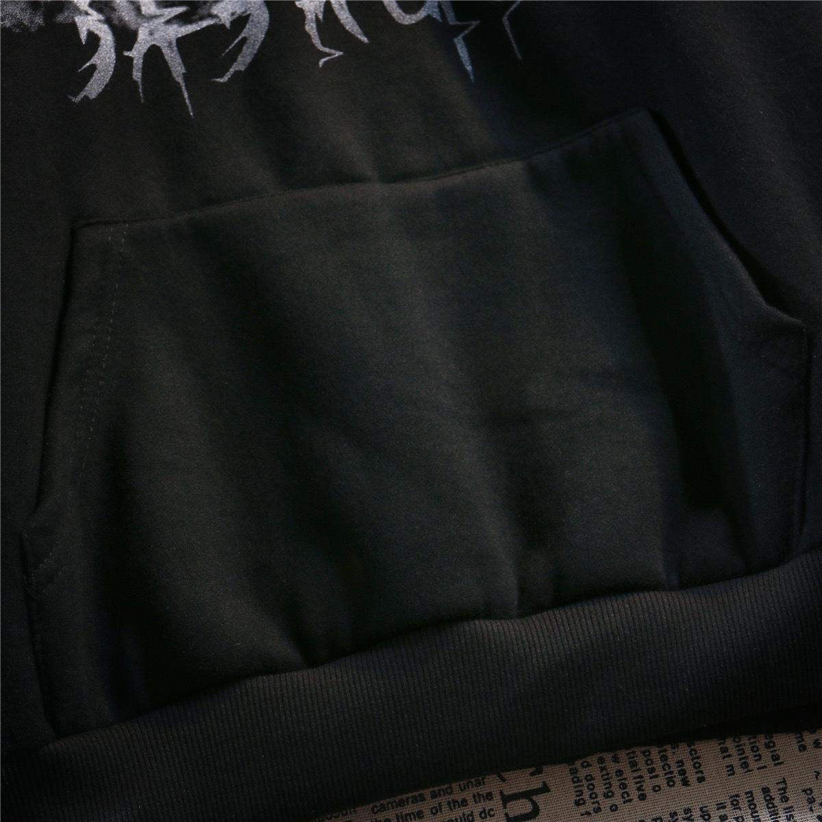 S~3XL Harajuku Gothic Hoodies Women Men Black Sweatwear Top Street Hip-hop Dark Black — фото 6
