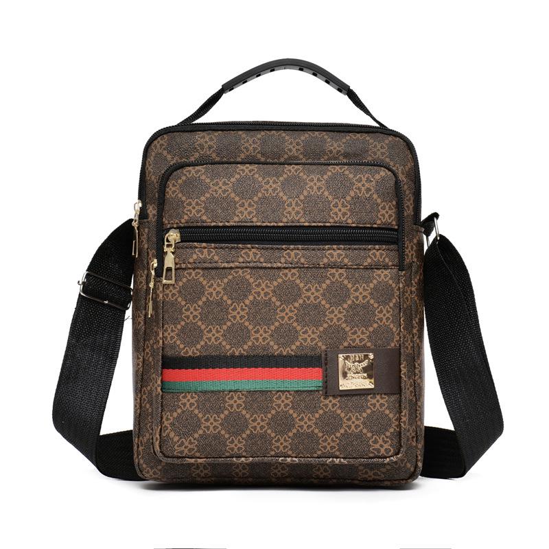 

2024 Men s Korean Style Business Casual Crossbody Chest Bag and Trendy Shoulder Backpack темно-коричневого кольору