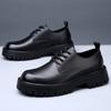Fashion Genuine Leather Shoes Men Brand Footwear Thick Sole Non-slip Cow Leather Mens Casual Shoes DX018