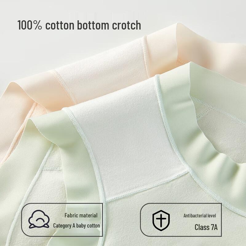 Yiershuang Women's 7A Antibacterial Cotton Mid-High Waist Briefs (3-Pack)