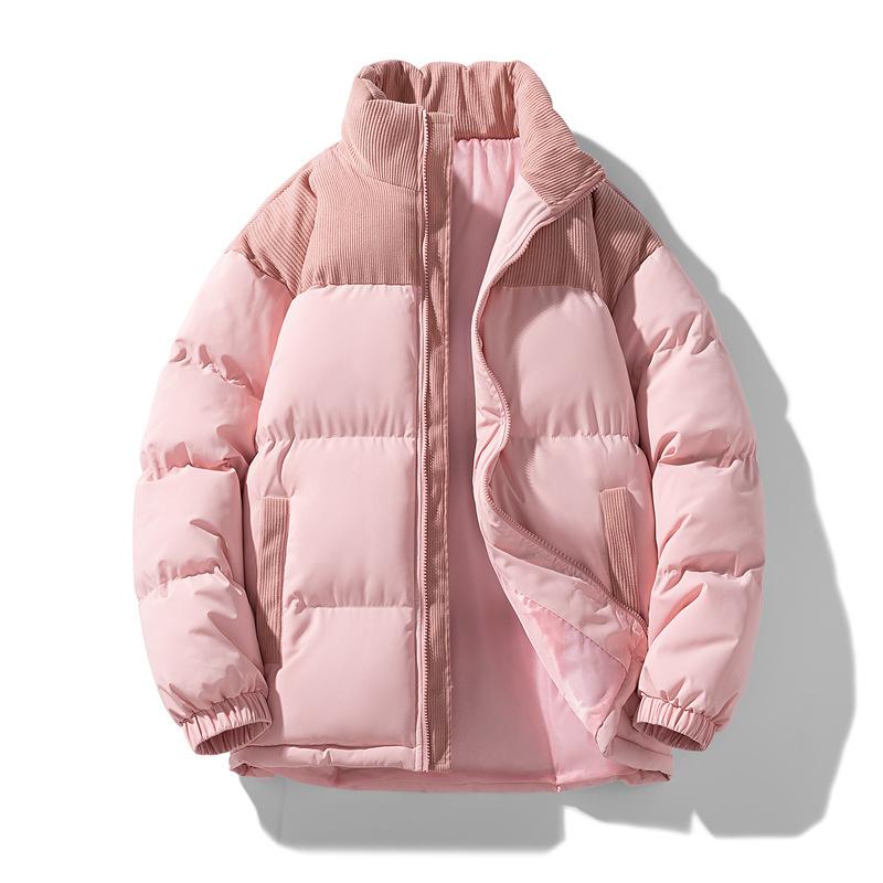 Winter new cotton jacket for men and women loose and versatile casual corduroy patchwork cotton trend cotton clothes