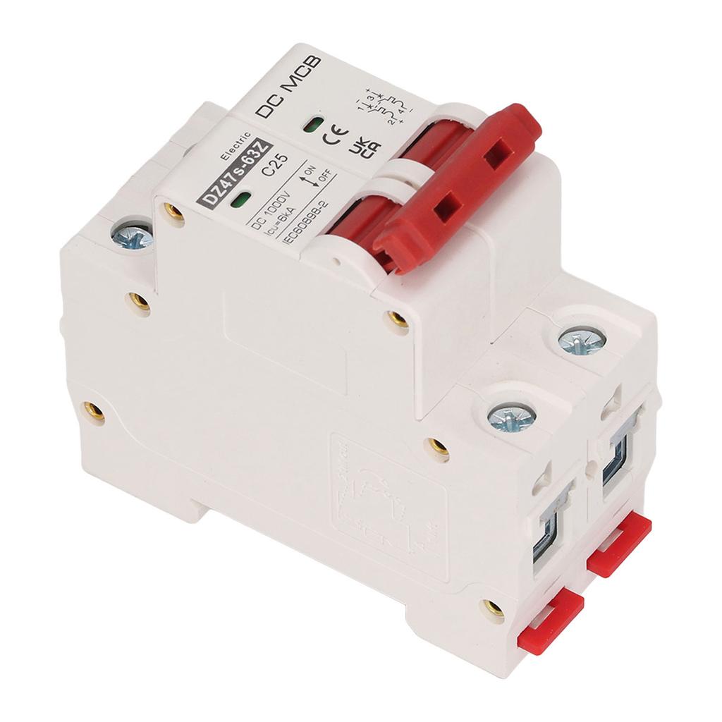DC Circuit Breaker Short Circuit Protection Modular Circuit Breaker with DIN Rail 2P 1000V 25A