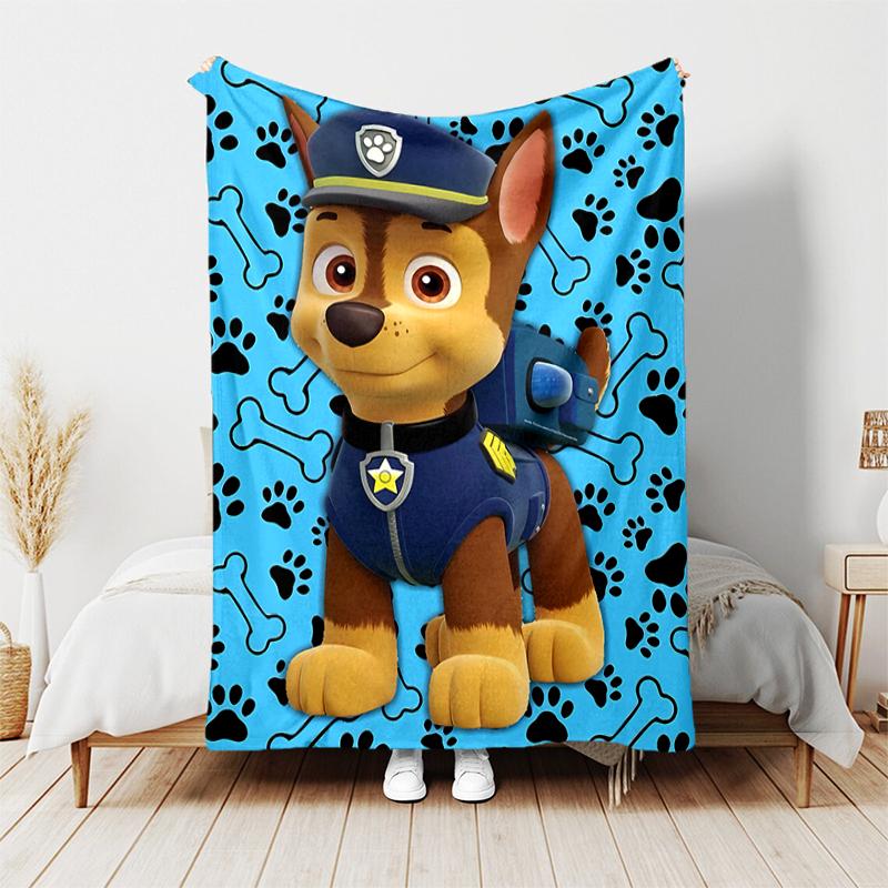 1pc Blanket Paw Patrol characters Print Design, Lightweight Blanket for Sofa, Bed- Soft &Warm, Gift for All Seasons like Christmas, Halloween