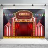 Circus Carnival Pennant Red Curtain Photo Backgrounds Vinyl Cloth Backdrop for Children Baby Shower Photophone Photography Props
