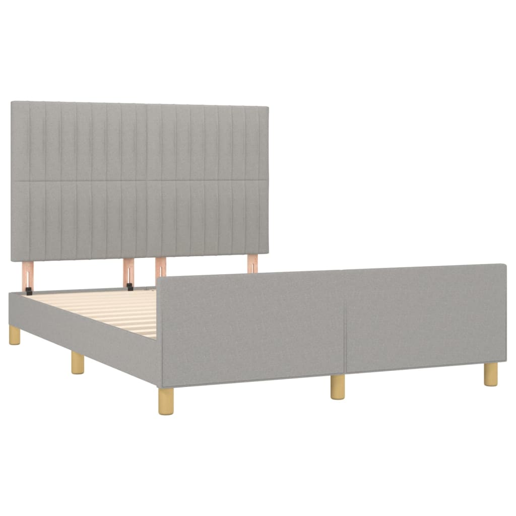 Vidaxl Bed Frame Without Mattress, Light Gray, 140X200 Cm, Upholstered
