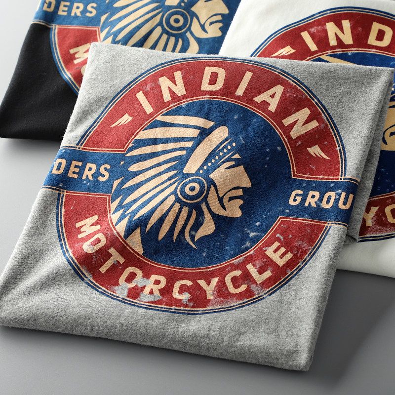 Export Tail Single Men's Cut Label Cattle Goods Amekaji American Retro T-shirt Short Sleeve Trendy Super Hot Half Sleeve Tops