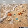 2D Summer Beach Backdrop, Sandy Shore & Sea Glass Photography Background