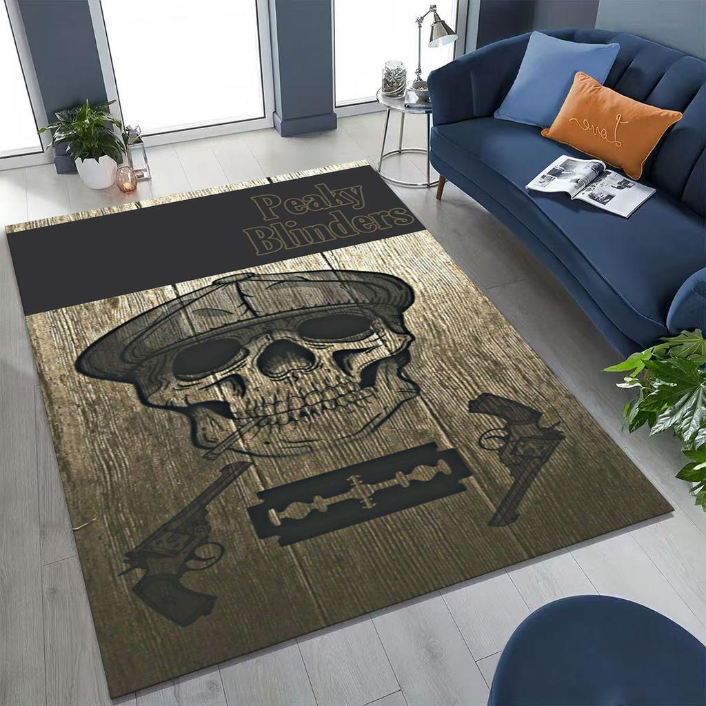 3D Tommy Shelby P-Peaky B-Blinders Kunst Teppich für Schlafzimmer Wohnzimmer Sofa Zuhause Fußmatte Dekor, Große Kinder Rutschfeste Bodenmatte