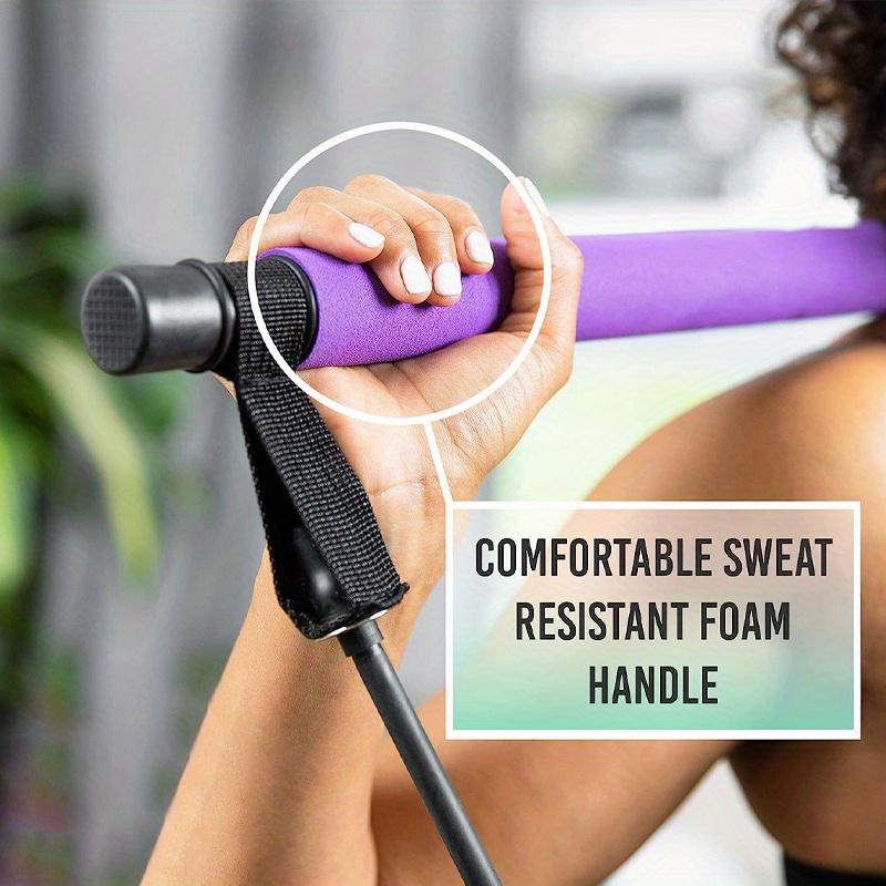 Portable Pilates Bar Kit with Adjustable Resistance Bands for Home Gym Workouts