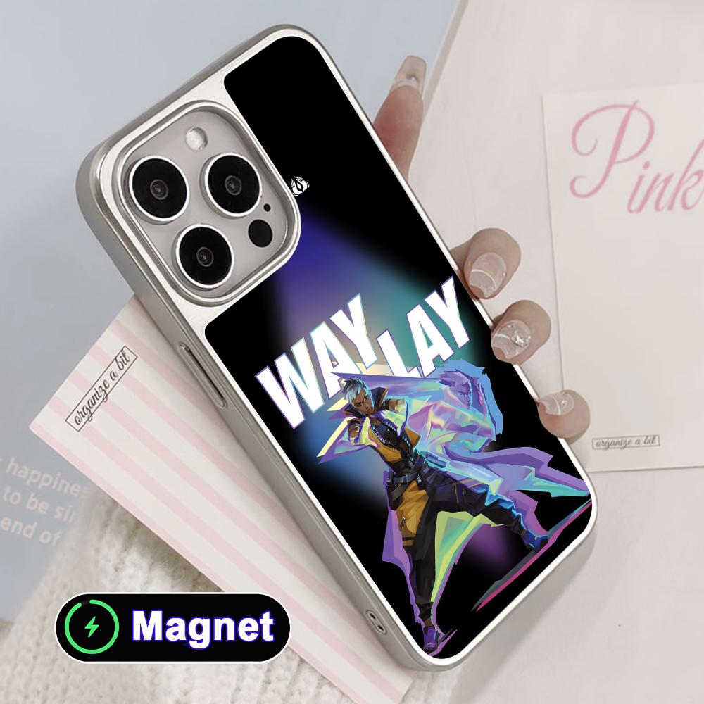 Valo Waylay Phone Case for iPhone 17 16 15 14 13 12 11 Air Pro Max Plus Electroplated Silver Magsafe Cover