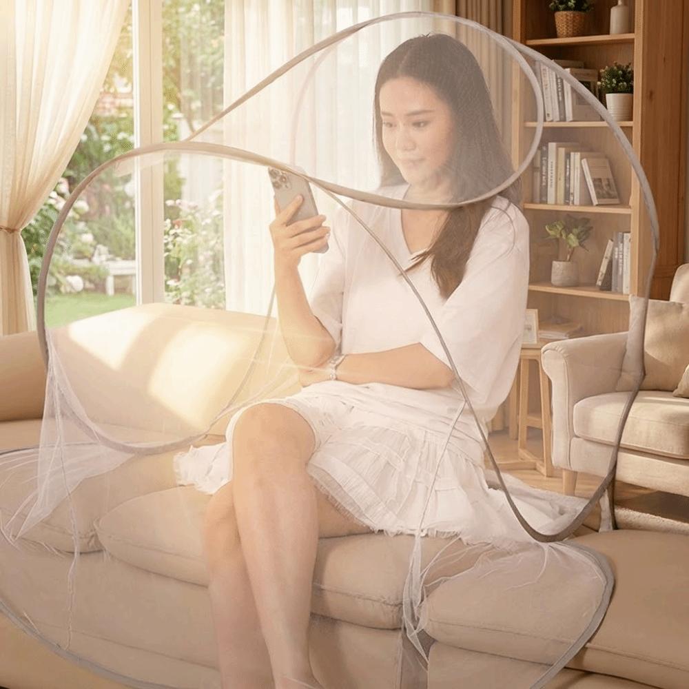 Foldable Mosquito-Proof Net Adjustable Mosquito Net Stand Portable Face Head Mosquito Net Camping