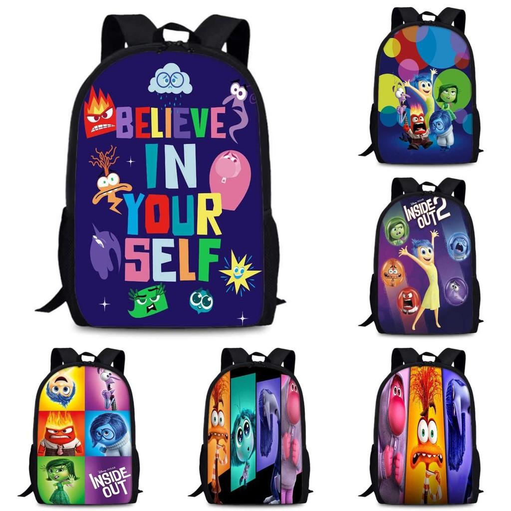 Spacious 15-inch Inside Out 2 Backpack Durable Oxford Cloth School Book Bag
