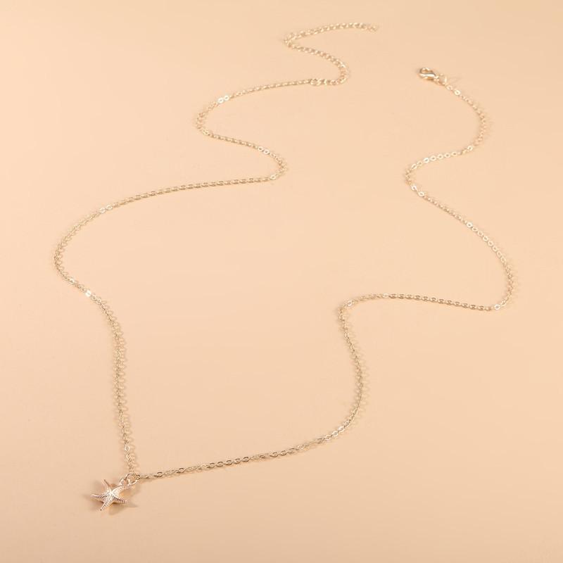 Stylish simple alloy chain accessories women, beach casual sexy starfish pendant waist chain