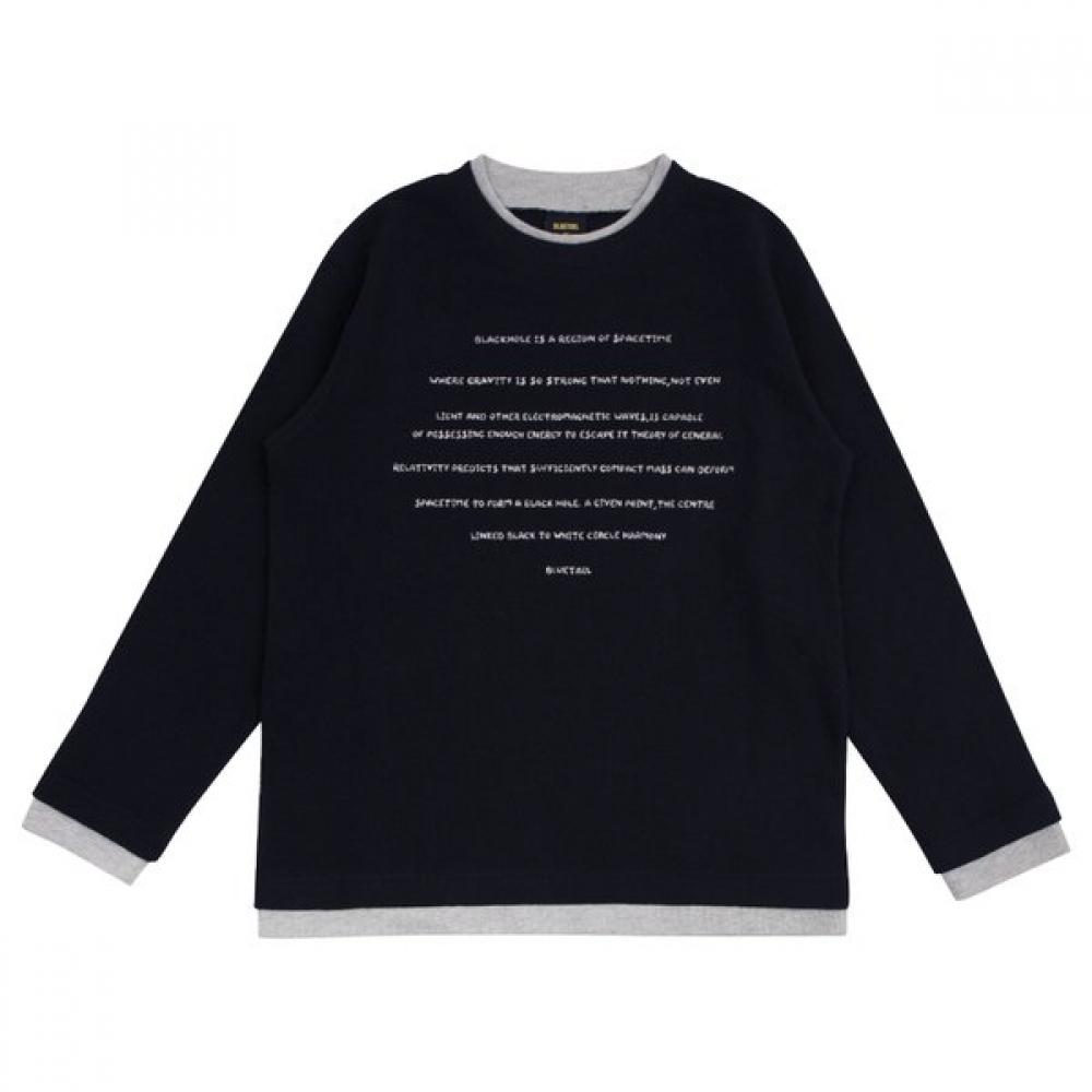 BlueTail Slim VariaTion Rib Layered T shirT ayg3Ts02bk blacks/160