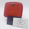 00s Saffiano Round Zip Bifold Wallet Triangle Red