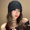 American Style Y2k Baggy Cap Stacking Leopard Beanies Cap Trendy Pullover Hats  Women