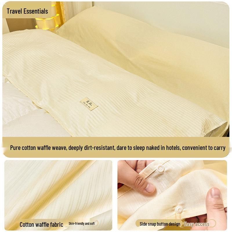 Cestovní spací pytel a povlak na přikrývku z čisté bavlny - Přenosný, Ochrana proti nečistotám, 3dílný pro služební cesty