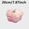 20cm Petal Cast Iron Dutch Oven Binaural Enamel Pot for Bake Bread and Casserole Dish Braising With Lid For All Heat Source