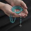 Collana con Ciondolo Rosario di Perle Finte Stile Vintage Ciondoli Religiosi Rosario Cattolico