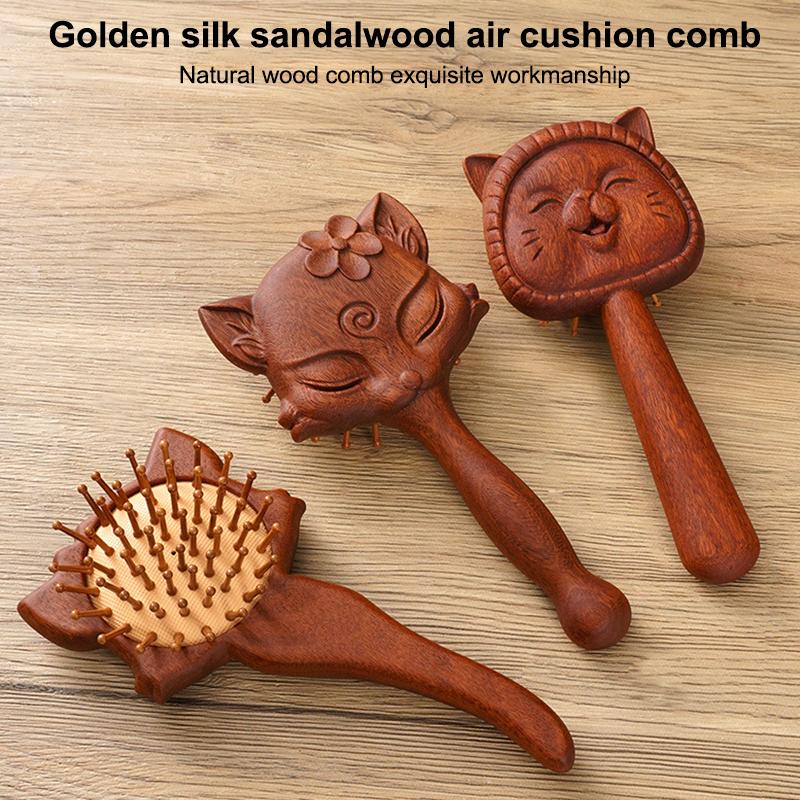 Péče o vlasy Zvířecí tvar Vzduchový polštářek Santalové dřevo Hřeben Přenosný Antistatický Masážní hřeben Ulevuje pokožce hlavy Vzduchový polštářek Hřeben Dárek