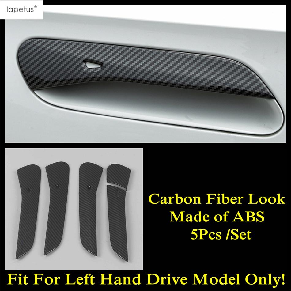 Car Door Handle Bowl Protection Cover Trim For VW Volkswagen ID.4 ID.6 X Crozz  - 2025 Carbon Fiber / Chrome Accessories