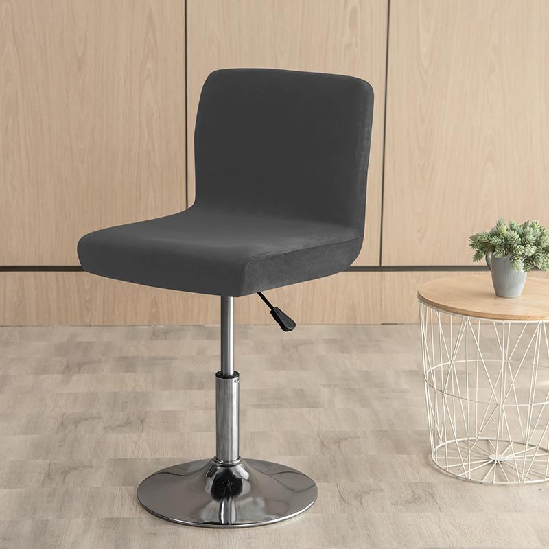 Velvet Solid Colors Bar Chair Cover Stretch For Bar Stool Short Back Dining Room Spandex Elastic Slipcovers For Banquet Chairs